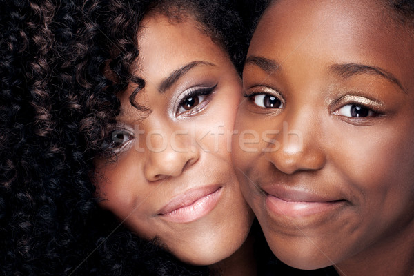 Closeup portrait of two young sisters. Stock photo © NeonShot