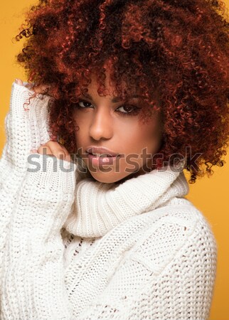 Stock photo: Beauty portrait of afro young fashionable lady.