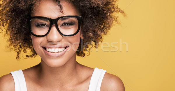 Afro-amerikaanse meisje jonge mooie afro Stockfoto © NeonShot