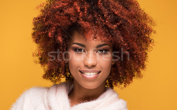 Portrait of beautiful girl with afro hairstyle. Stock photo © NeonShot