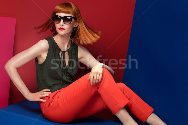 модный женщину позируют студию Lady Сток-фото © NeonShot