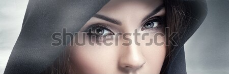 Stock foto: Braune · Augen · schauen · Kamera · Schönheit · Porträt