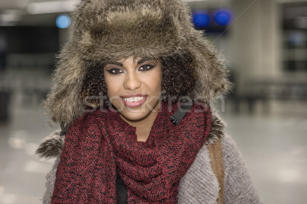 Junge Mädchen Winter hat Schal Porträt jungen Stock foto © NeonShot