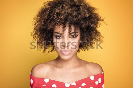 Schoonheid portret sensueel afro meisje jonge Stockfoto © NeonShot