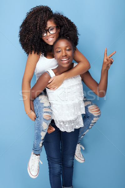 Bella ragazze due african american sorridere Foto d'archivio © NeonShot
