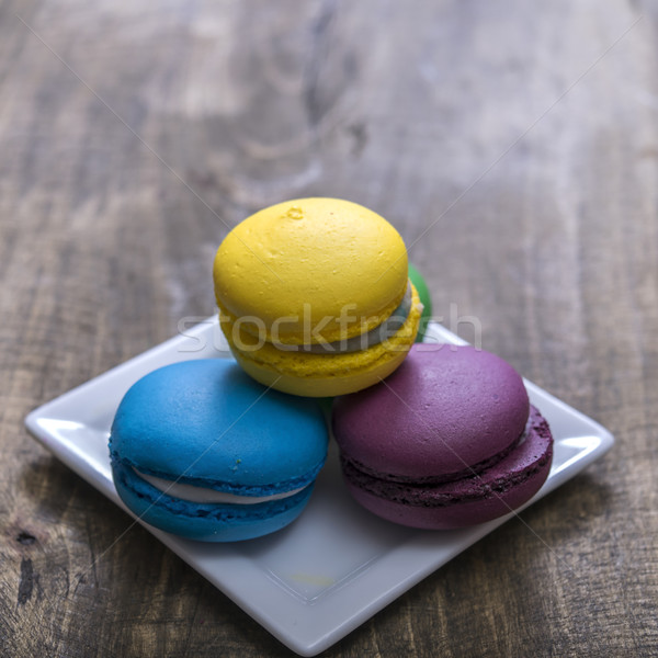Homemade macaroons on the wooden table Stock photo © nessokv