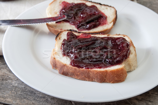 Plum jam with bread  Stock photo © nessokv