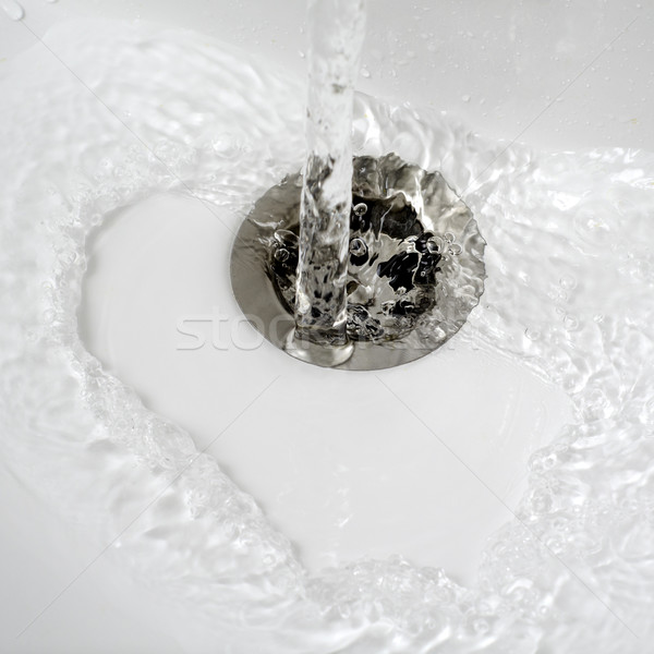 Víz áramlás lefolyó fürdőkád felfelé fotó Stock fotó © nessokv