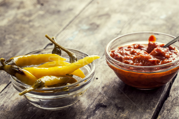 chutney and chillies Stock photo © nessokv