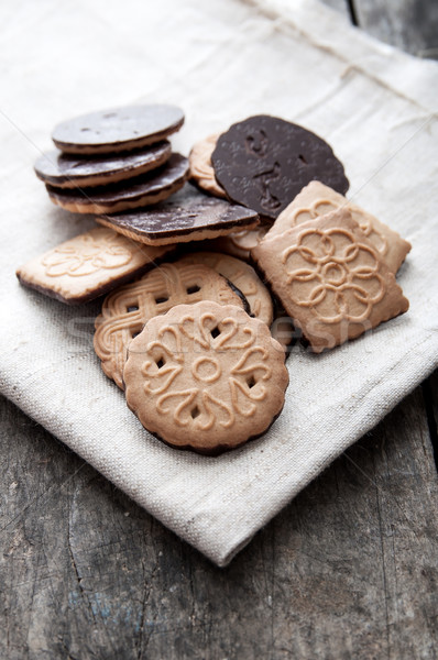 Chocolade cookies tabel ondiep Stockfoto © nessokv