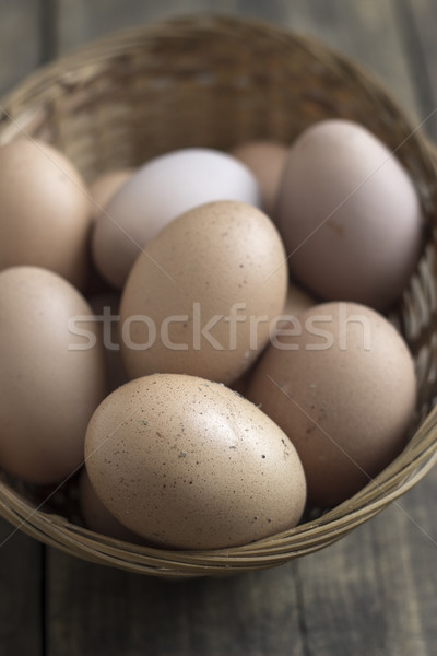 Organikus tojások friss asztal közelkép konyha Stock fotó © nessokv