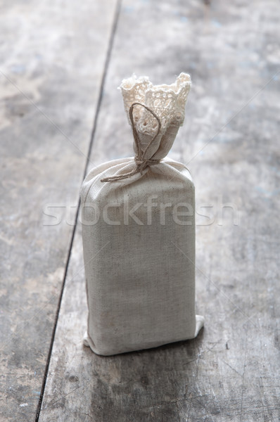 Geschenkdoos houten geschenk zak tabel kleur Stockfoto © nessokv