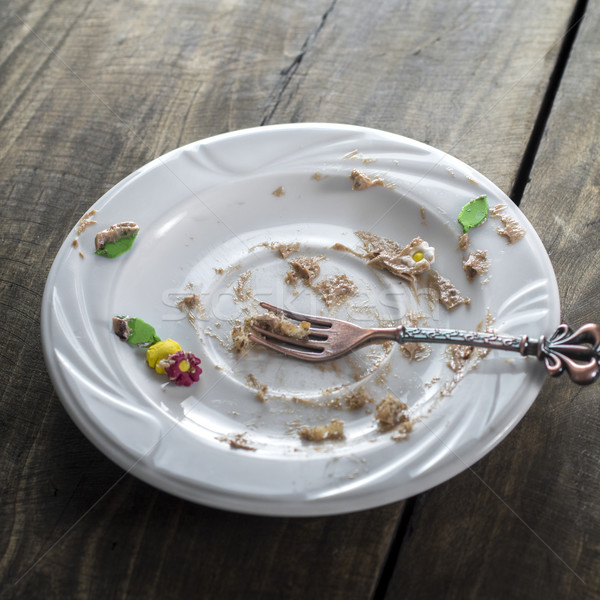 Soiled cake plate  Stock photo © nessokv