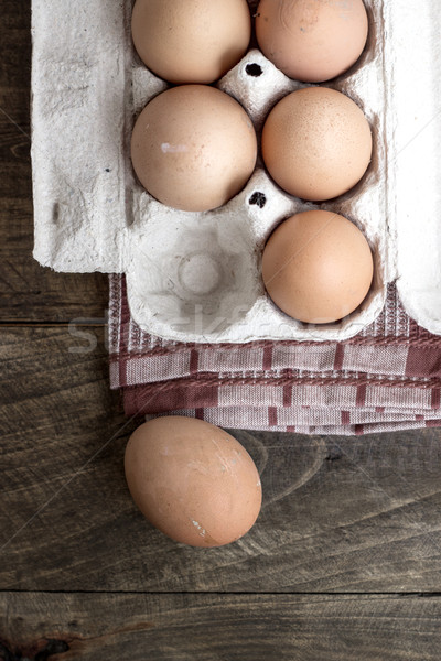 organic eggs Stock photo © nessokv