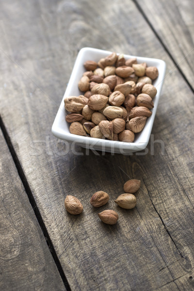 Stock photo: Bowl of hazelnuts