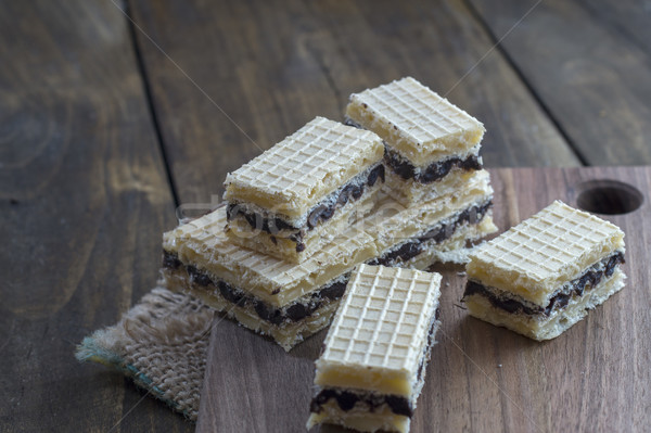 Waffle cake with  chocolate Stock photo © nessokv