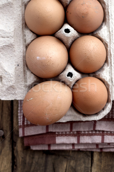 Farm Fresh Brown Chicken Hen Eggs Stock photo © nessokv