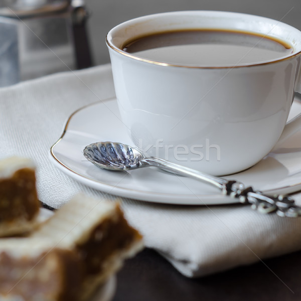 Schokolade Cookies Tasse Kaffee Stock foto © nessokv