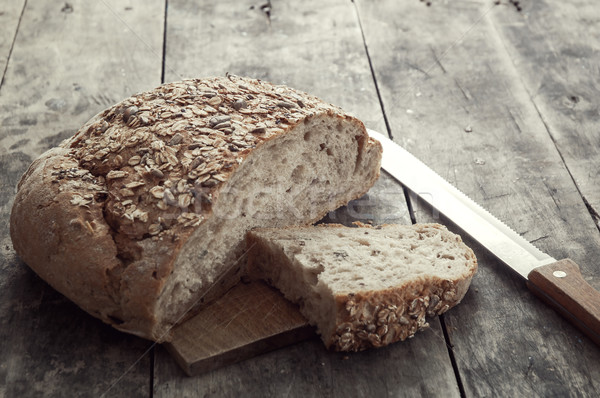 Volkorenbrood tabel brood niemand horizontaal Stockfoto © nessokv