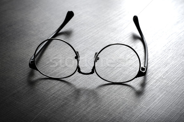 Szemüveg fa asztal közelkép fotó űr asztal Stock fotó © nessokv