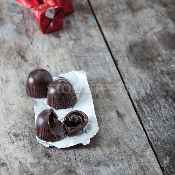 Chocolate covered cherry Stock photo © nessokv