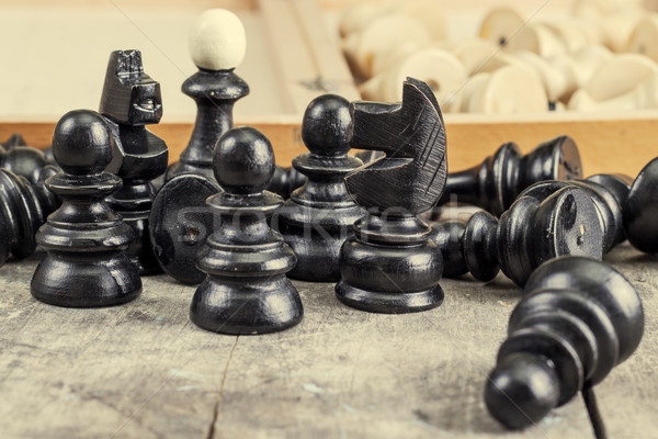 дифференциальный шахматам черный Knight другой Сток-фото © nessokv