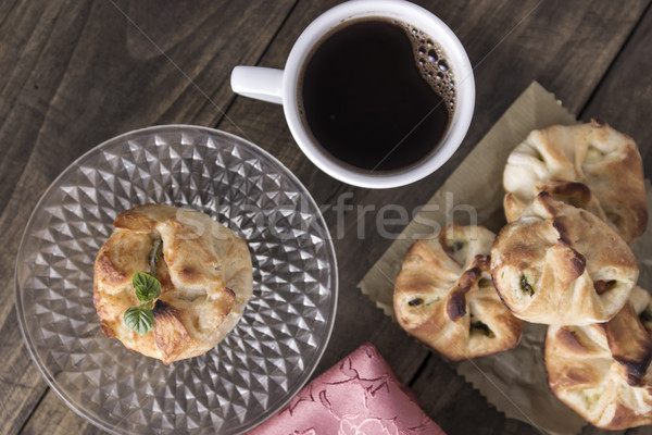 Delicious homemade  strudel with coffee Stock photo © nessokv