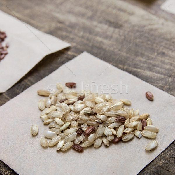 brown rice  on table Stock photo © nessokv