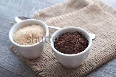 coffee,brown and white sugar Stock photo © nessokv