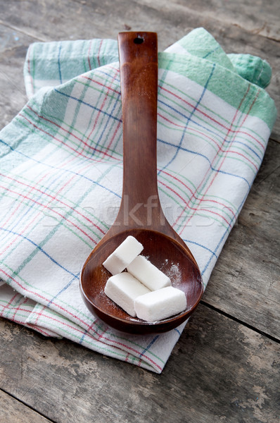 Zollette di zucchero foto cucchiaio cubo Foto d'archivio © nessokv
