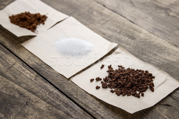 растворимый кофе сахар таблице продовольствие кофе Сток-фото © nessokv