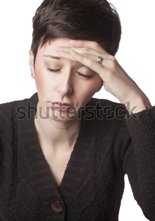 Woman having head ache Stock photo © nessokv