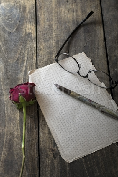 Amour lettre rose bois nature beauté [[stock_photo]] © nessokv