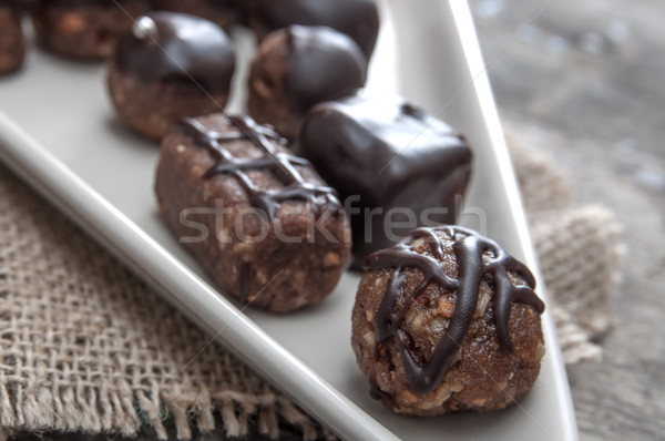 Homemade chocolate candies Stock photo © nessokv