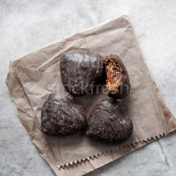 Chocolate heart filled with marmalade Stock photo © nessokv
