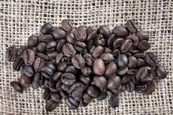 coffee beans on cloth sack Stock photo © nessokv