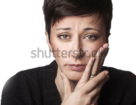 Beautiful woman having toothache Stock photo © nessokv