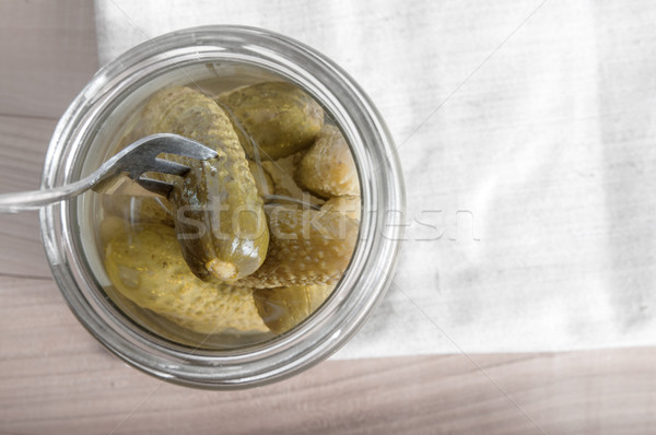 Stock photo: pickles in a jar