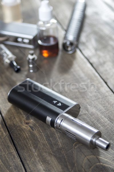 Kit for healthy smoking on wooden background Stock photo © nessokv