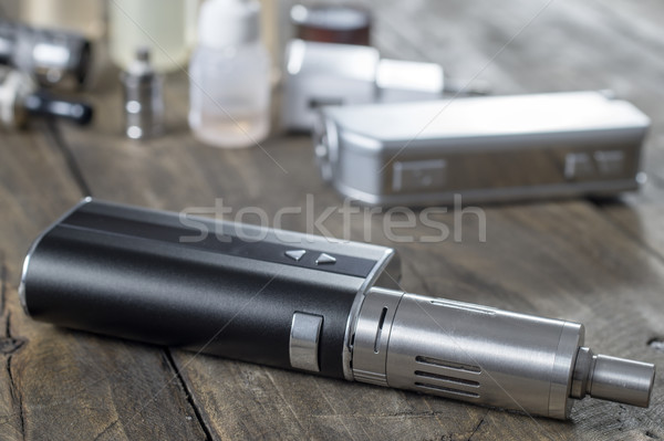 Kit for healthy smoking on wooden background Stock photo © nessokv