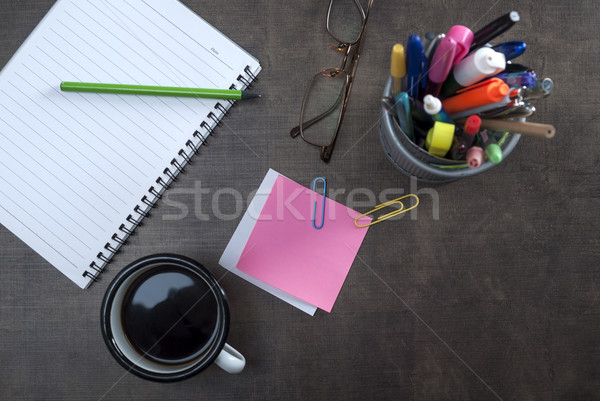 Working on a Wooden Table Stock photo © nessokv