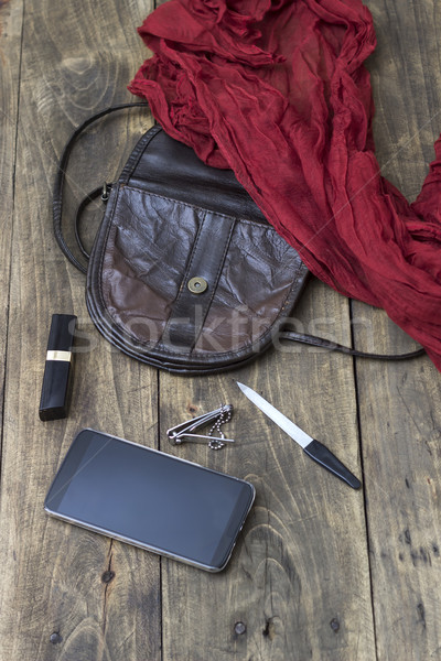 woman bag stuff, handbag Stock photo © nessokv
