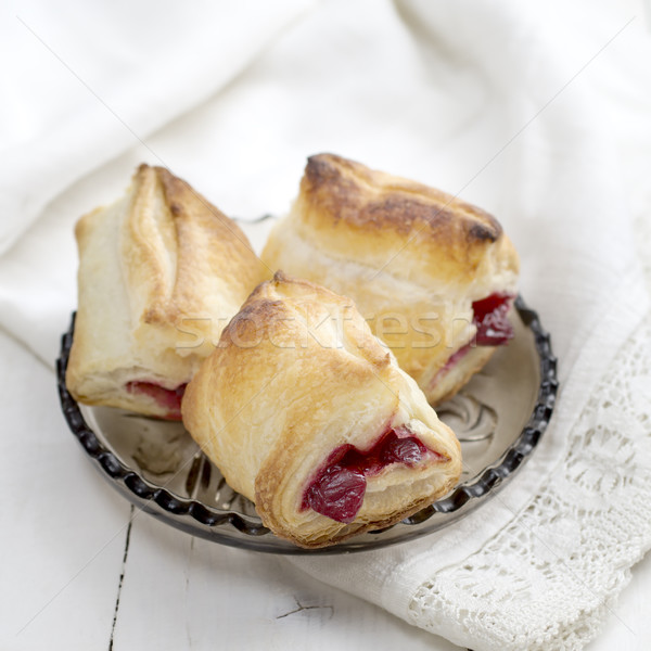 Puff Pastry Cherry Turnovers on desk Stock photo © nessokv