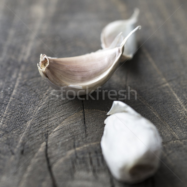garlic bulb on rustic wooden background Stock photo © nessokv