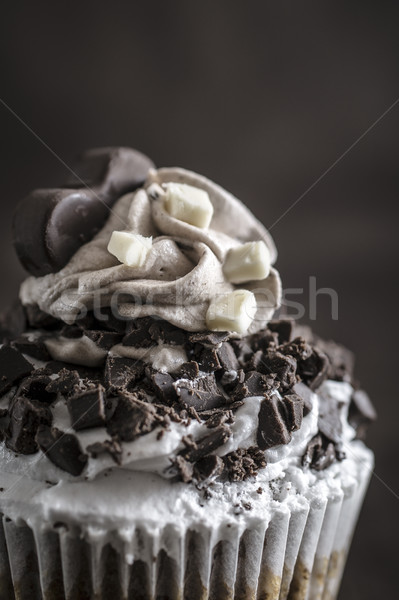 Closeup of chocolate cupcake Stock photo © nessokv