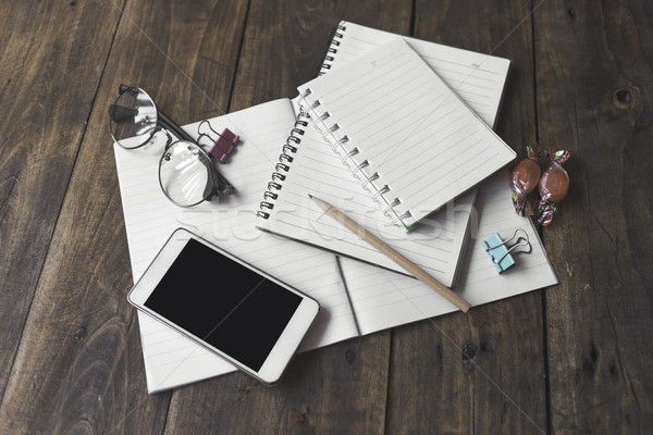 Stock photo: Home office tabletop. Vintage lifestyle.