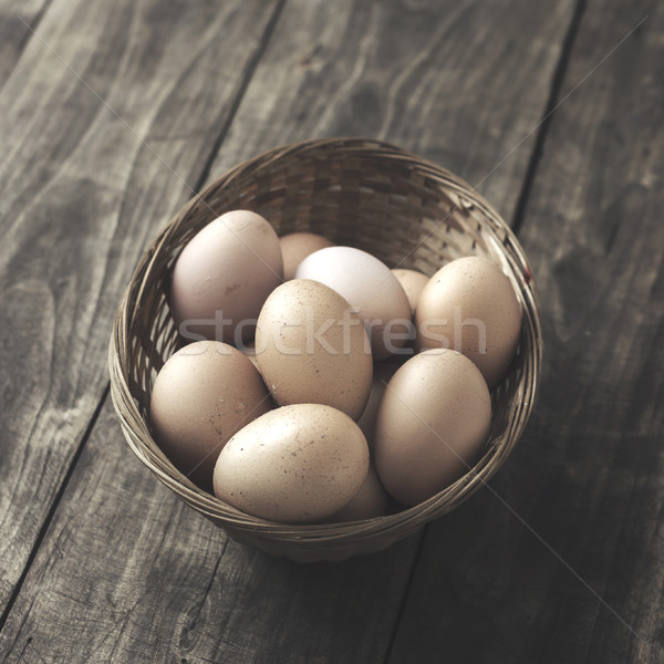 Fresh organic free range eggs in bowl Stock photo © nessokv
