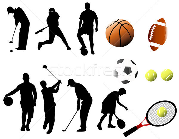 Sport elemek golf futball terv futball Stock fotó © Nevenaoff