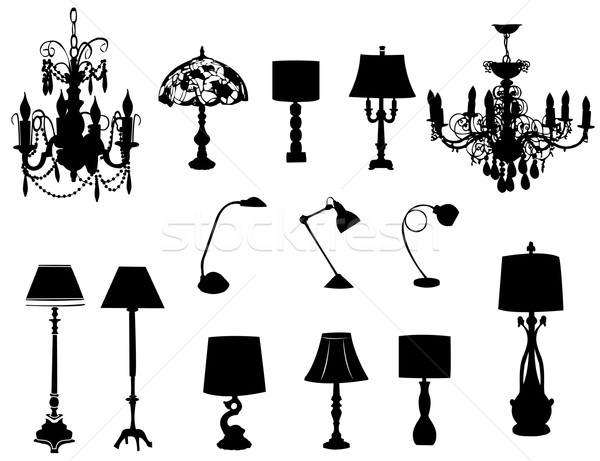 Lampes vecteur texture design rétro silhouette [[stock_photo]] © Nevenaoff