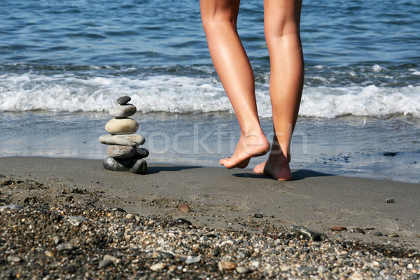 Pile of Stones and Female Legs Stock photo © newt96